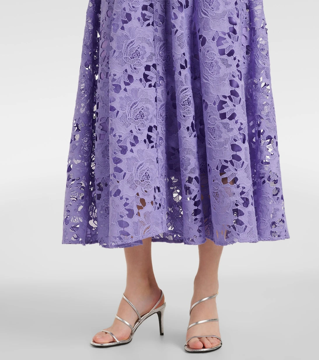 Leo Lin - Aliyah floral ruffled lace midi dress