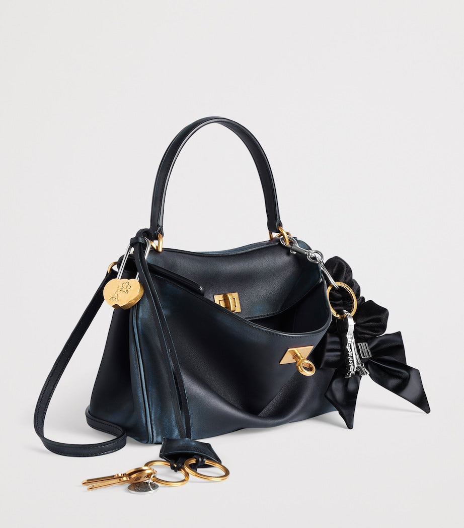 Balenciaga Blue Mini Leather Rodeo Top-Handle Bag