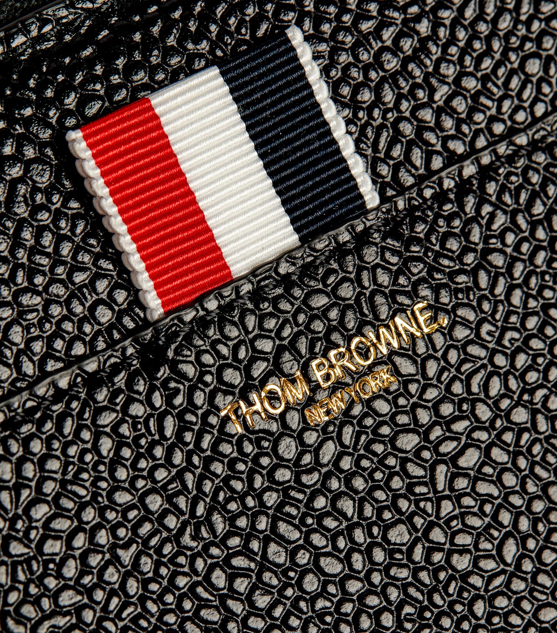 Thom Browne Black Leather Continental Zip Wallet