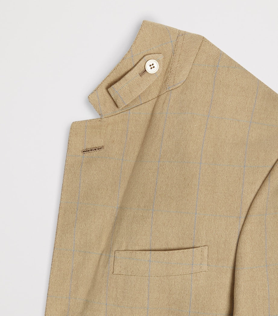 Wool Twill Windowpane Check Bourdon Blazer