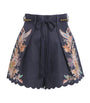 Zimmermann Navy Linen Rhiannon Tuck Shorts
