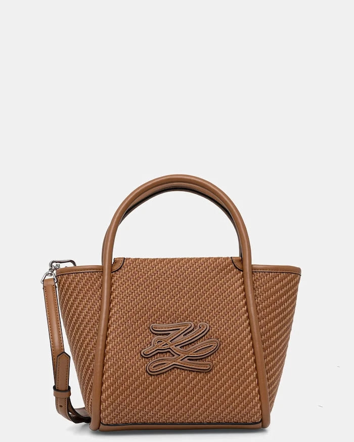 Karl Lagerfeld чанта crossbody дамска от сплетена материя K/AUTOGRAPH
