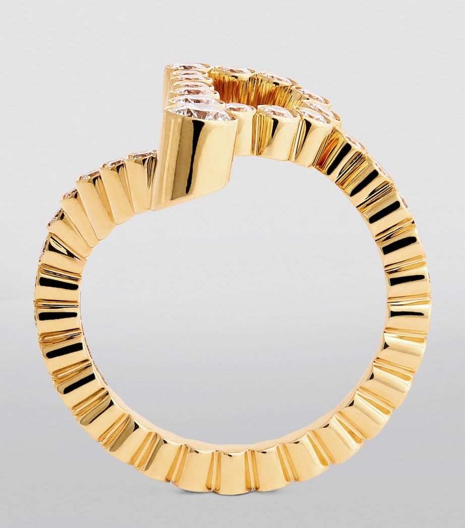 Yellow Gold and Diamond Ensemble ‘P’ Ring