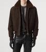 Brown Suede Bomber Jacket