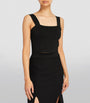 Maje Black Square-Neck Crop Top