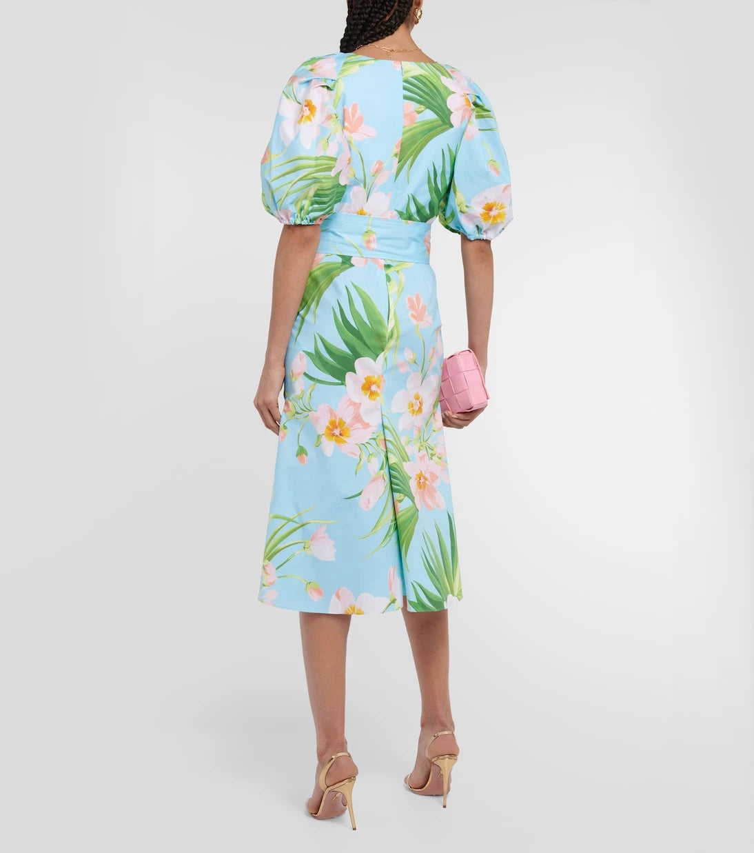 Carolina Herrera - Puffed printed cotton-blend midi dress