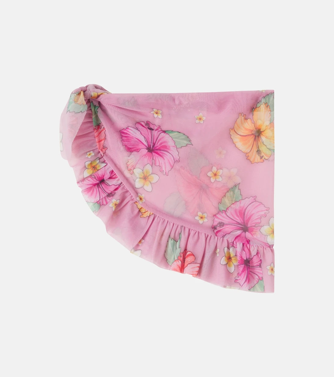 Monnalisa - Floral tulle wrap skirt