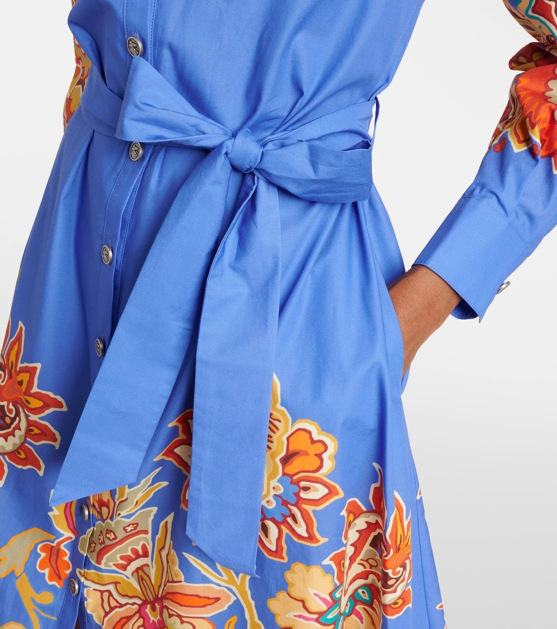 Etro - Belted paisley cotton maxi dress
