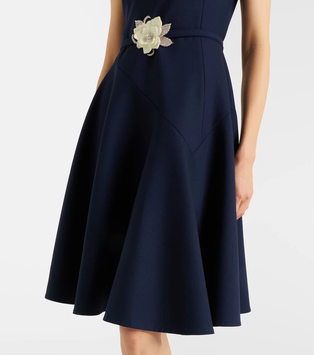 Oscar de la Renta - Belted wool-blend midi dress
