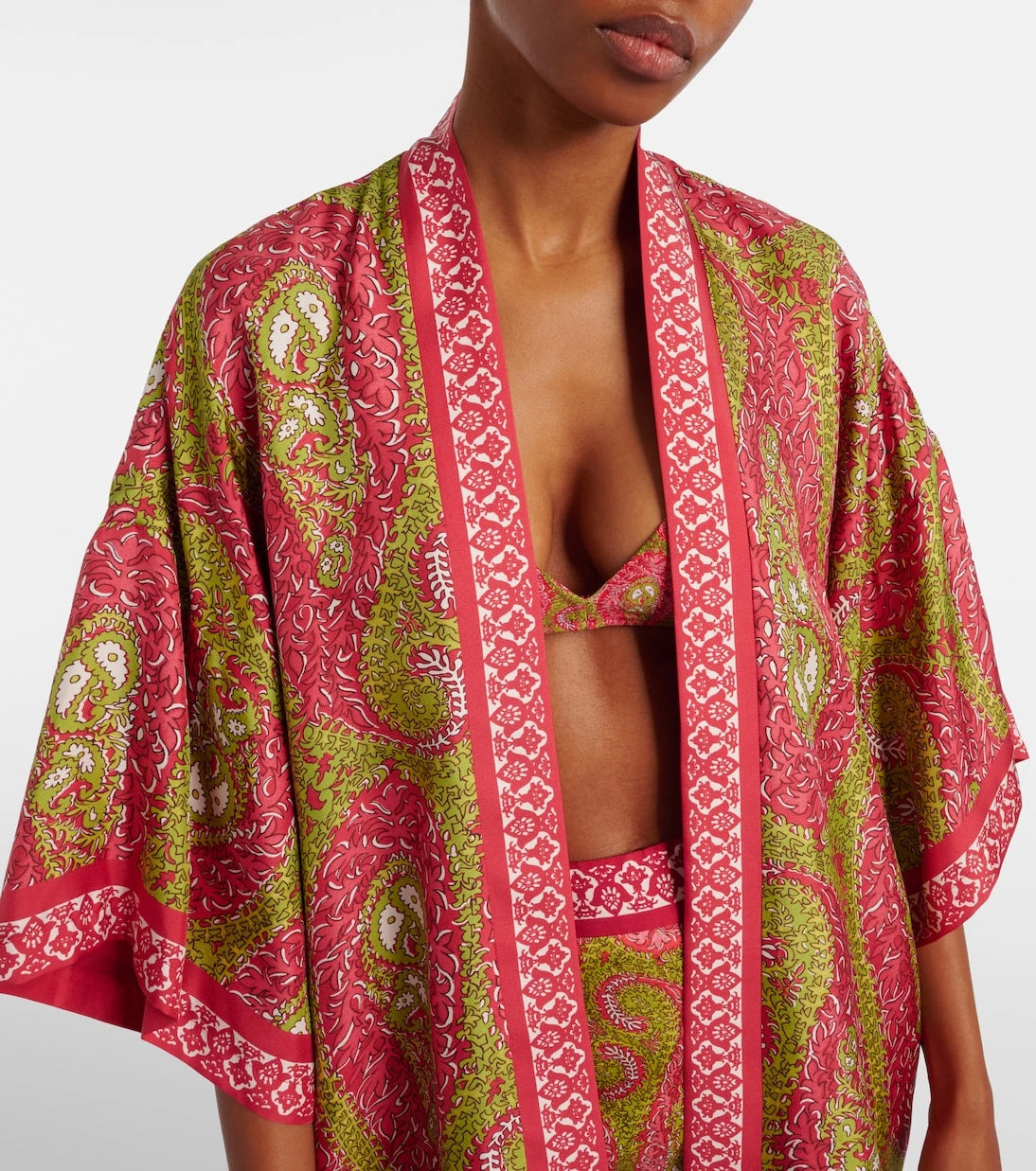 Etro - Printed silk twill wrap jacket