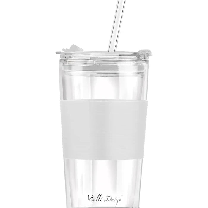 Термочаша със сламка Vialli Design Fuori 600 ml