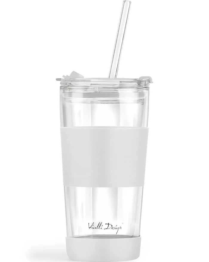 Термочаша със сламка Vialli Design Fuori 600 ml