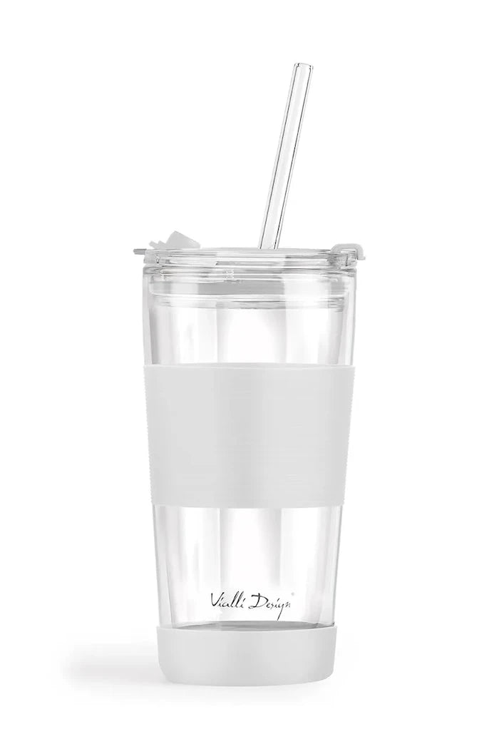 Термочаша със сламка Vialli Design Fuori 600 ml