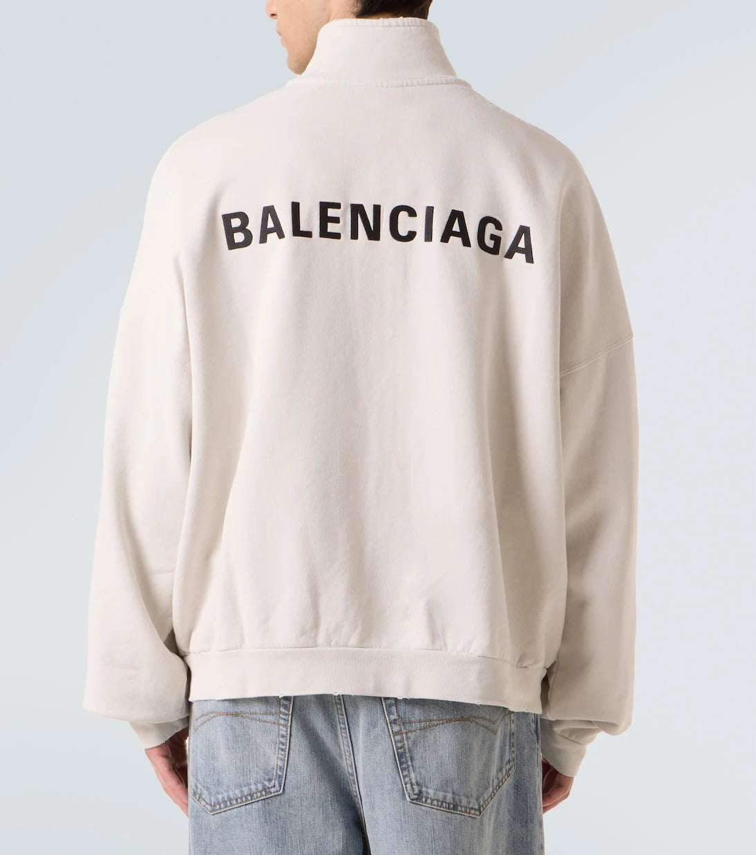 Balenciaga - سترة رياضية من القطن جيرسي بشعار الماركة