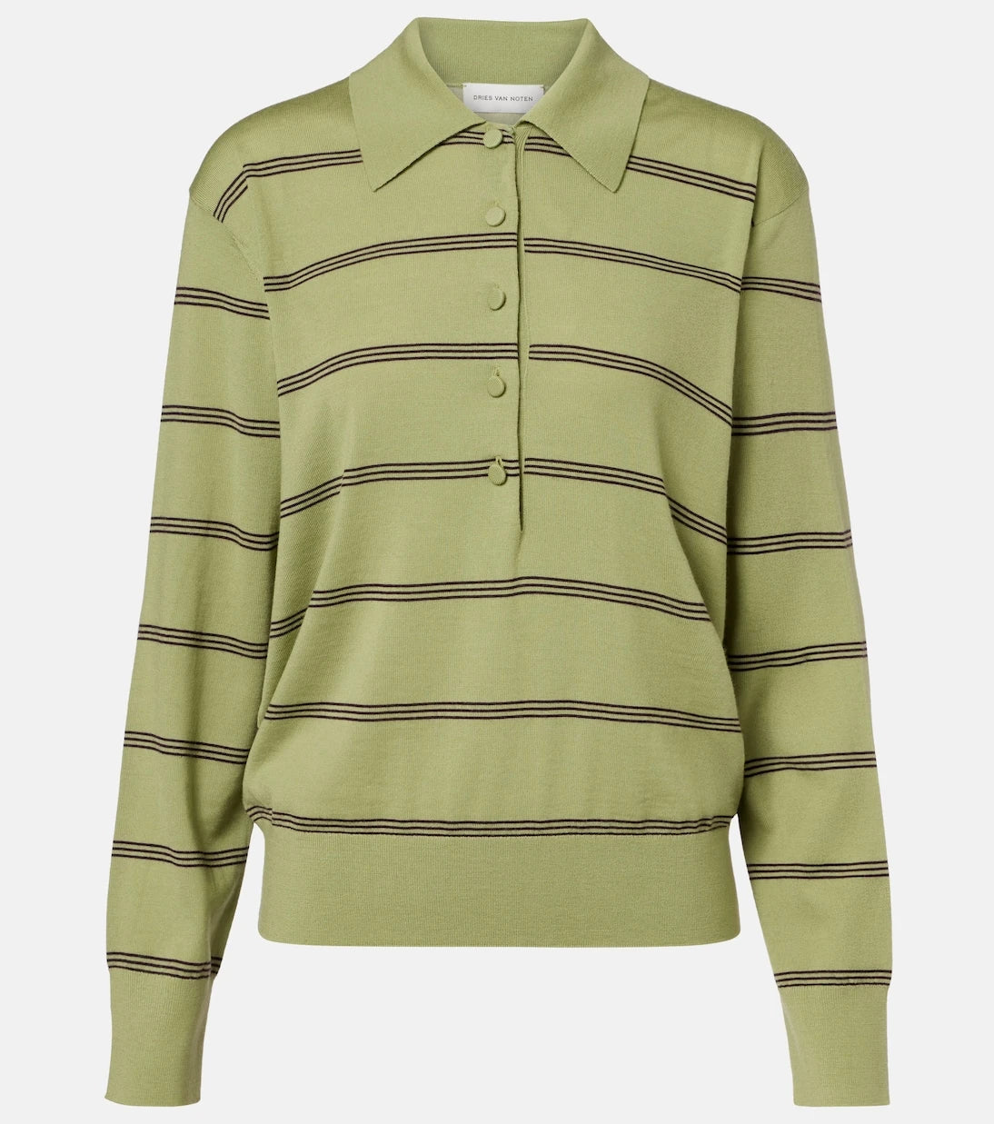Dries Van Noten - Striped wool polo sweater