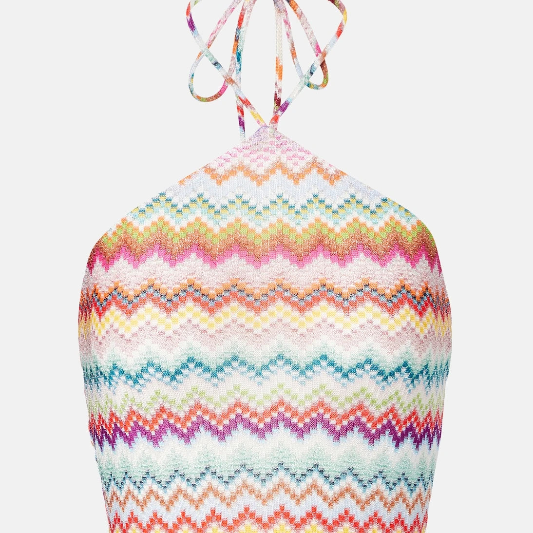 Missoni - Zigzag halterneck lamé crop top