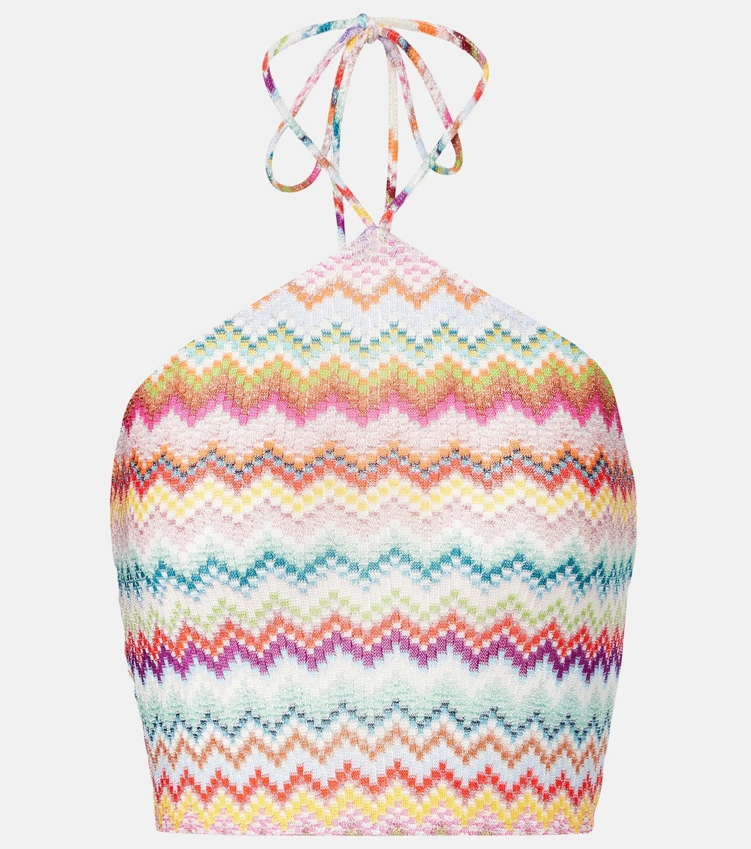 Missoni - Zigzag halterneck lamé crop top