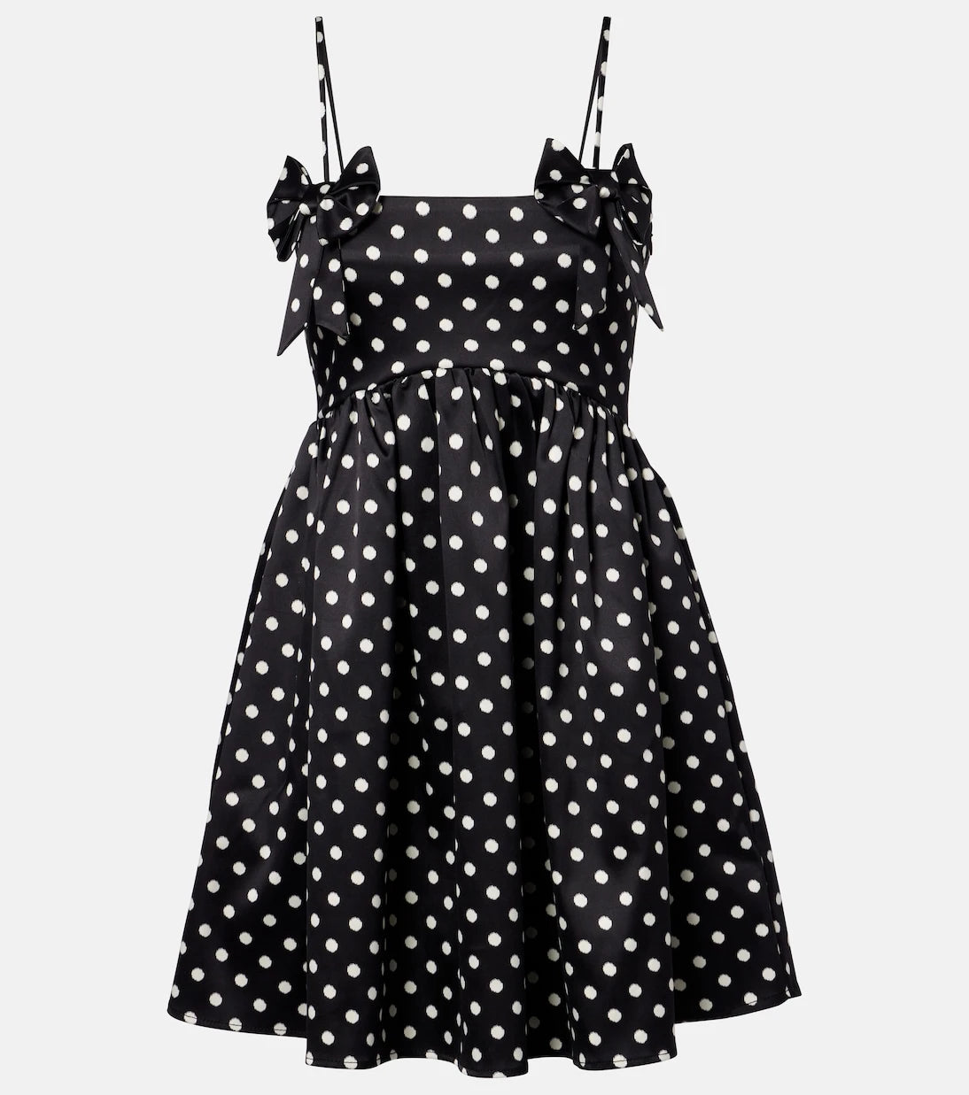 Ganni - Bow-detail polka-dot satin minidress