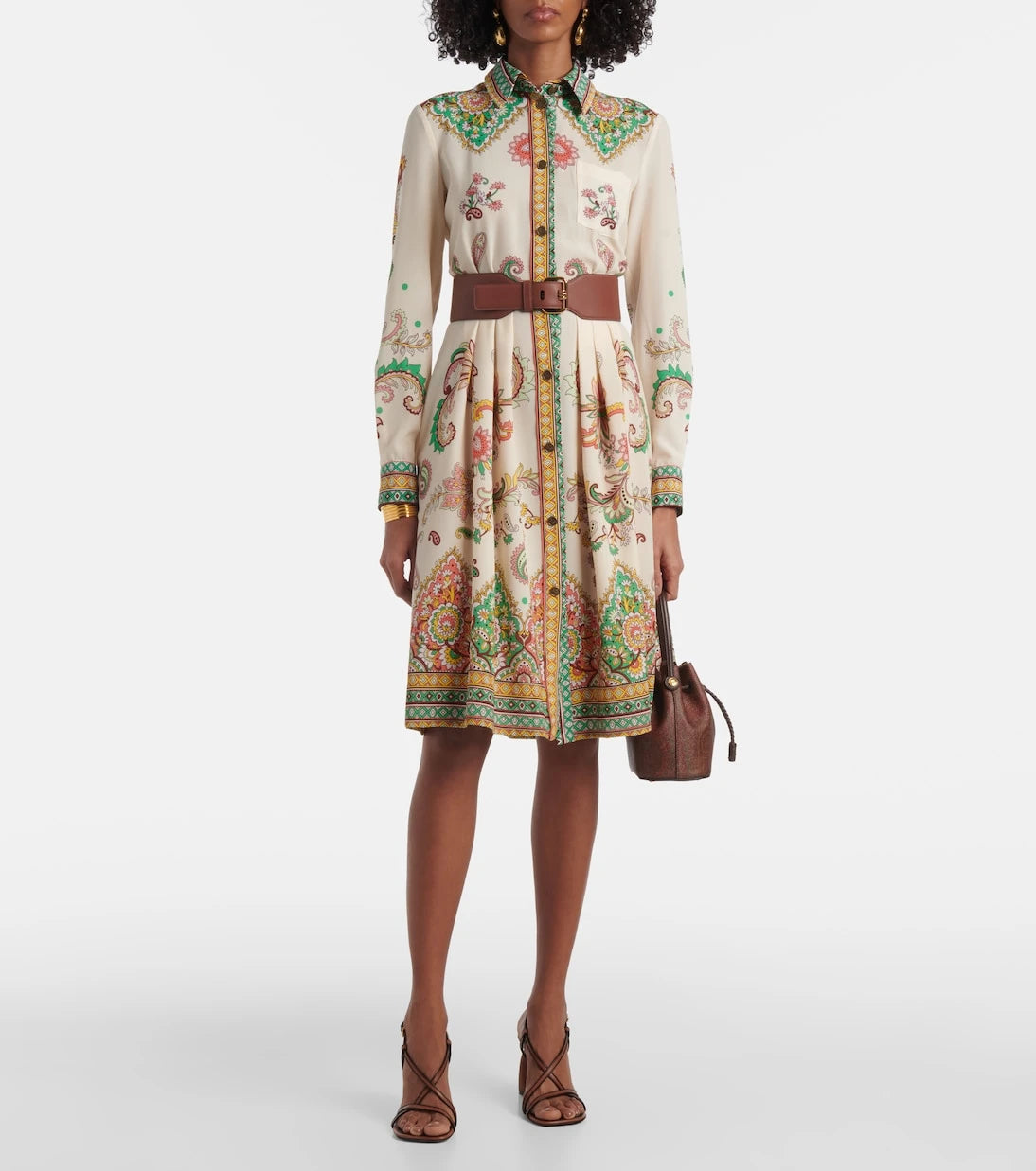 Etro - فستان ميدي بنقشة البيزلي