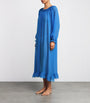 Loretta Caponi Blue Silk Sheer Severa Nightdress