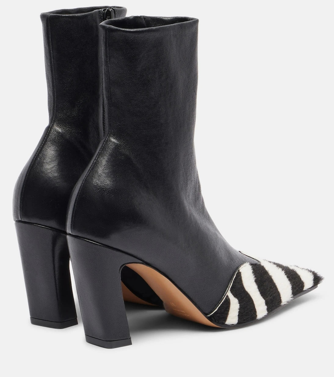 Khaite - Nevada 85 calf hair and leather ankle boots