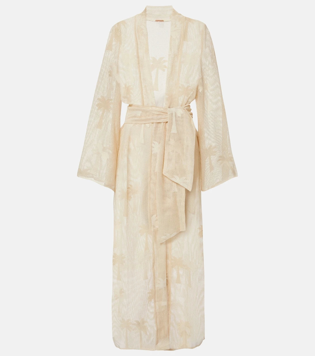 Johanna Ortiz - Belted embroidered cotton mesh kaftan