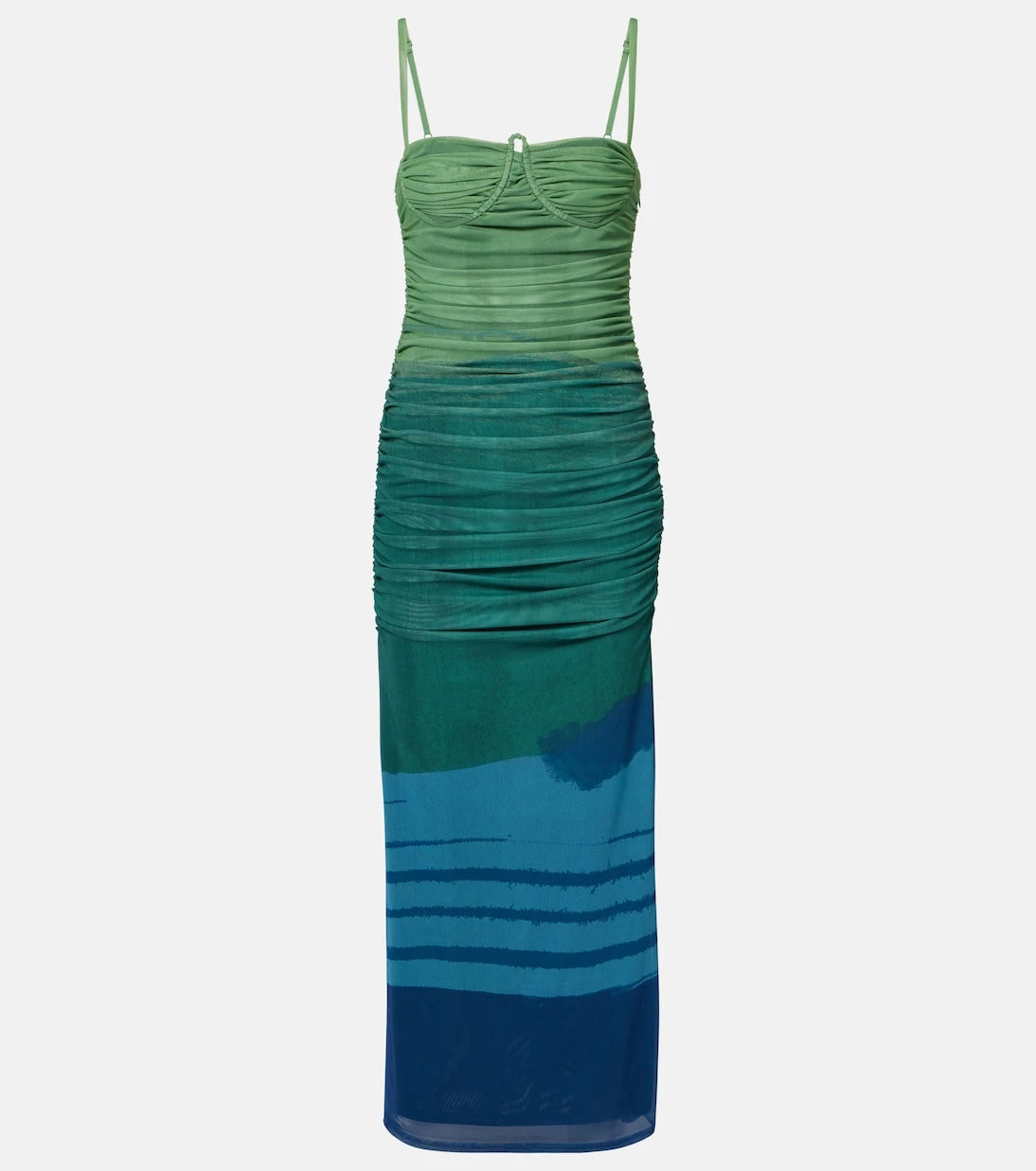 SIR - Draped printed mesh maxi dress