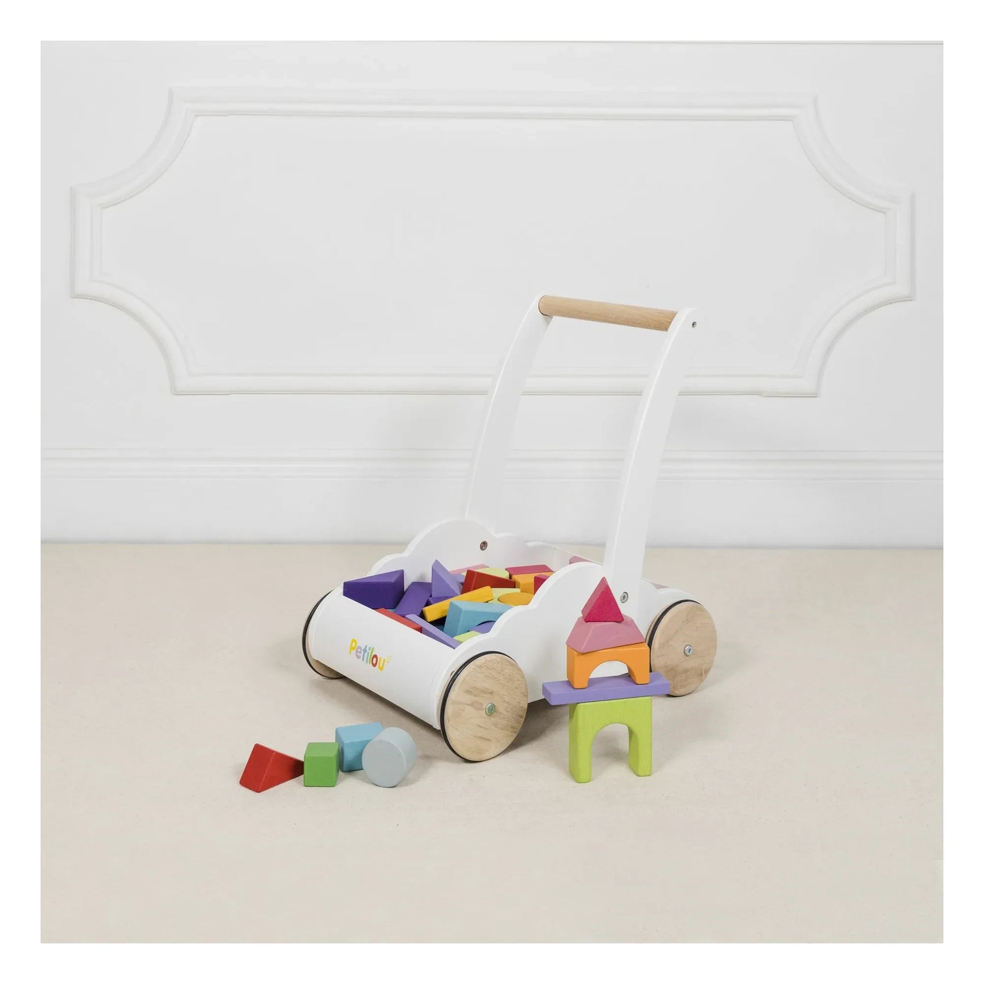 Le Toy Van - Nuage wooden block cart | White