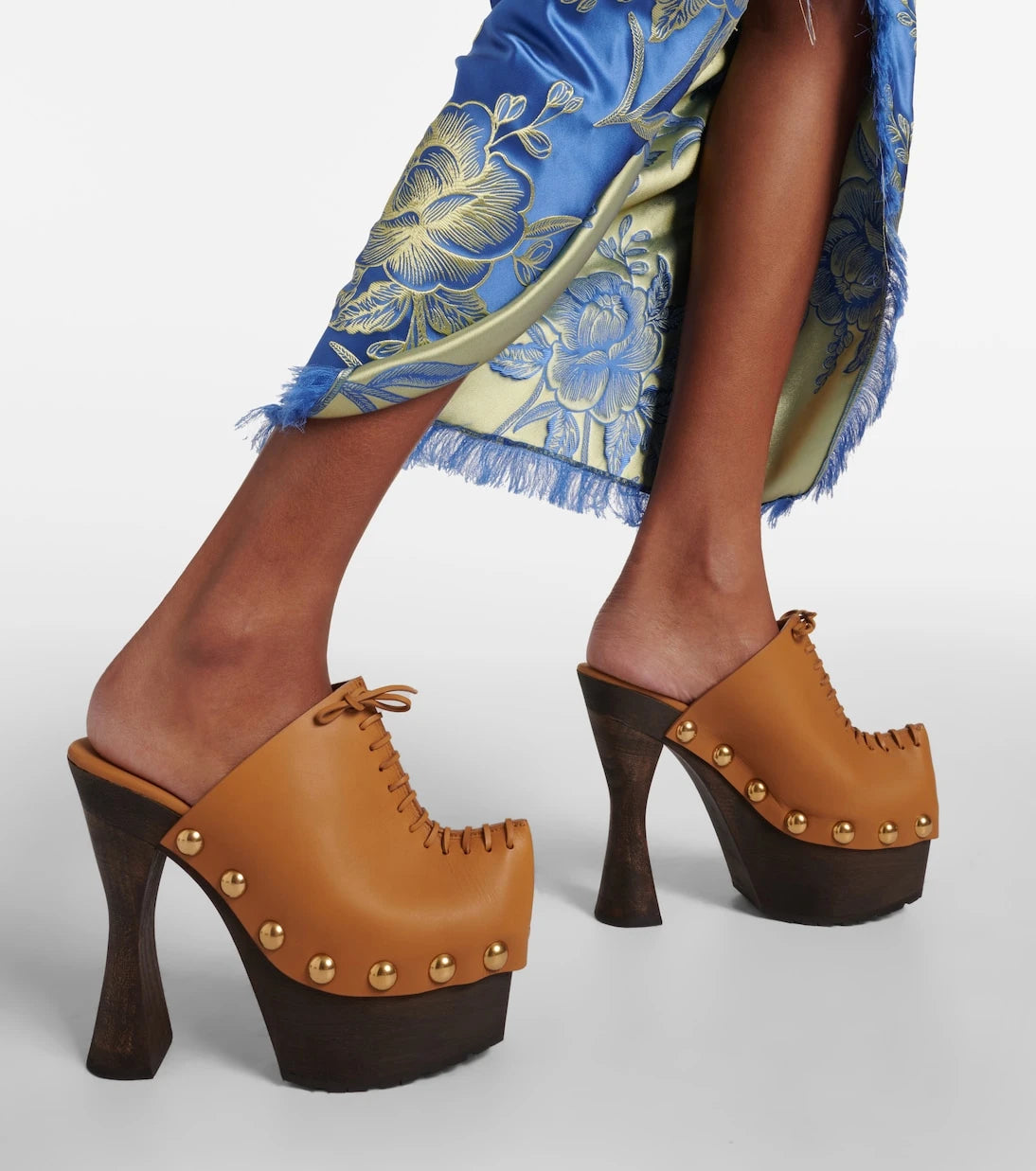 Etro - Plateau 90 leather pumps