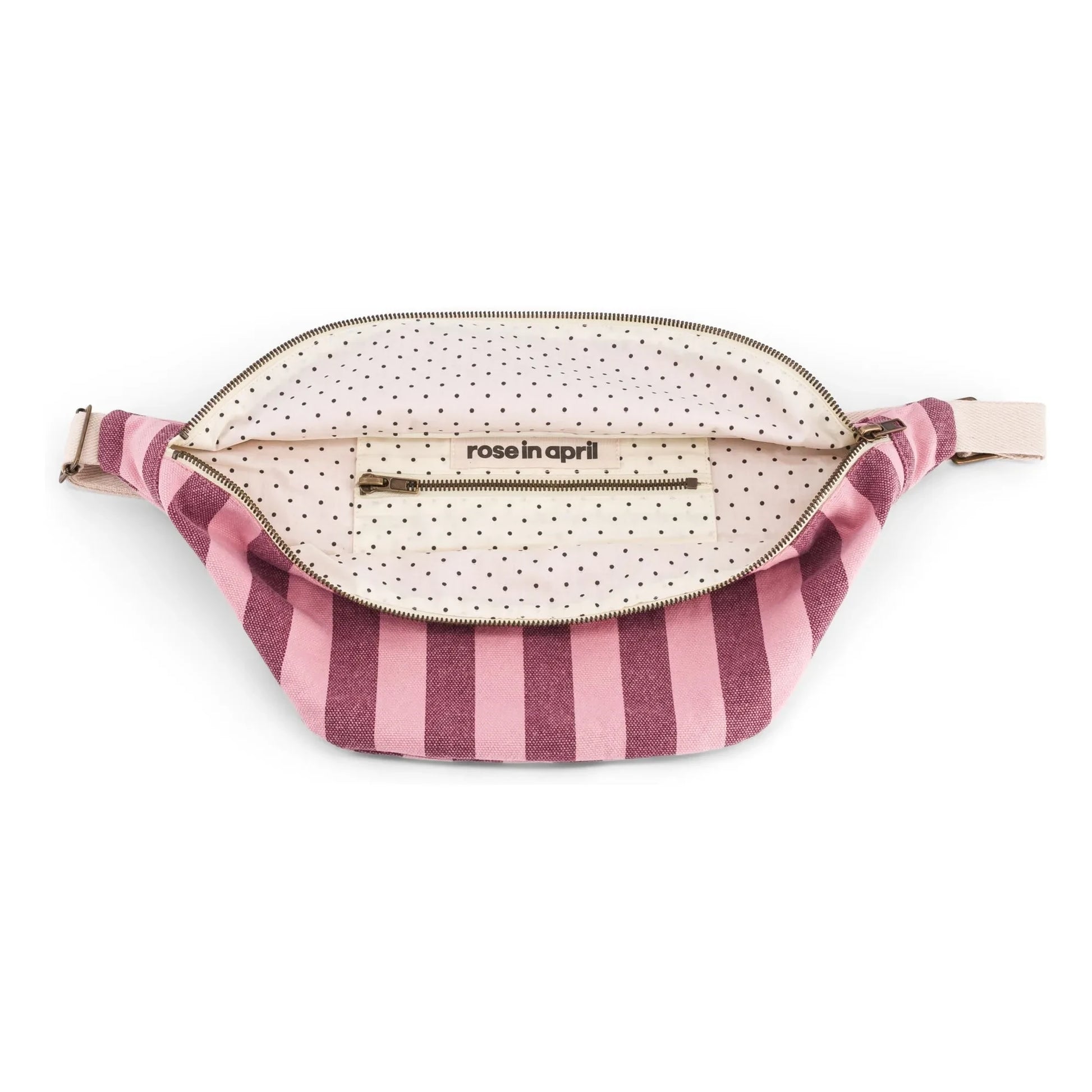 Rose in April - Striped fanny pack | Pink