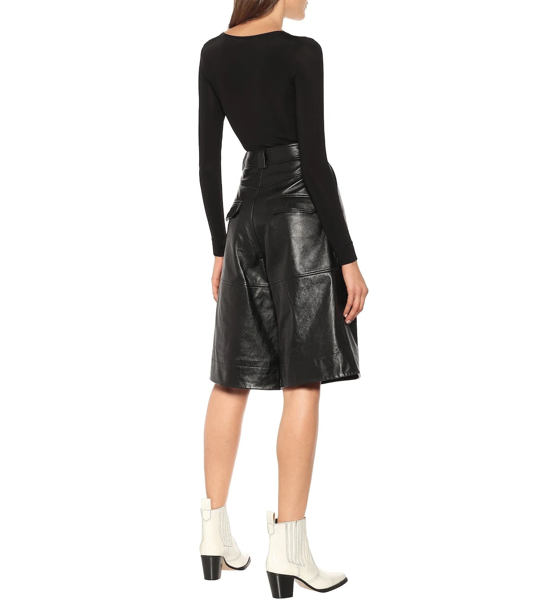 Ganni - Leather shorts