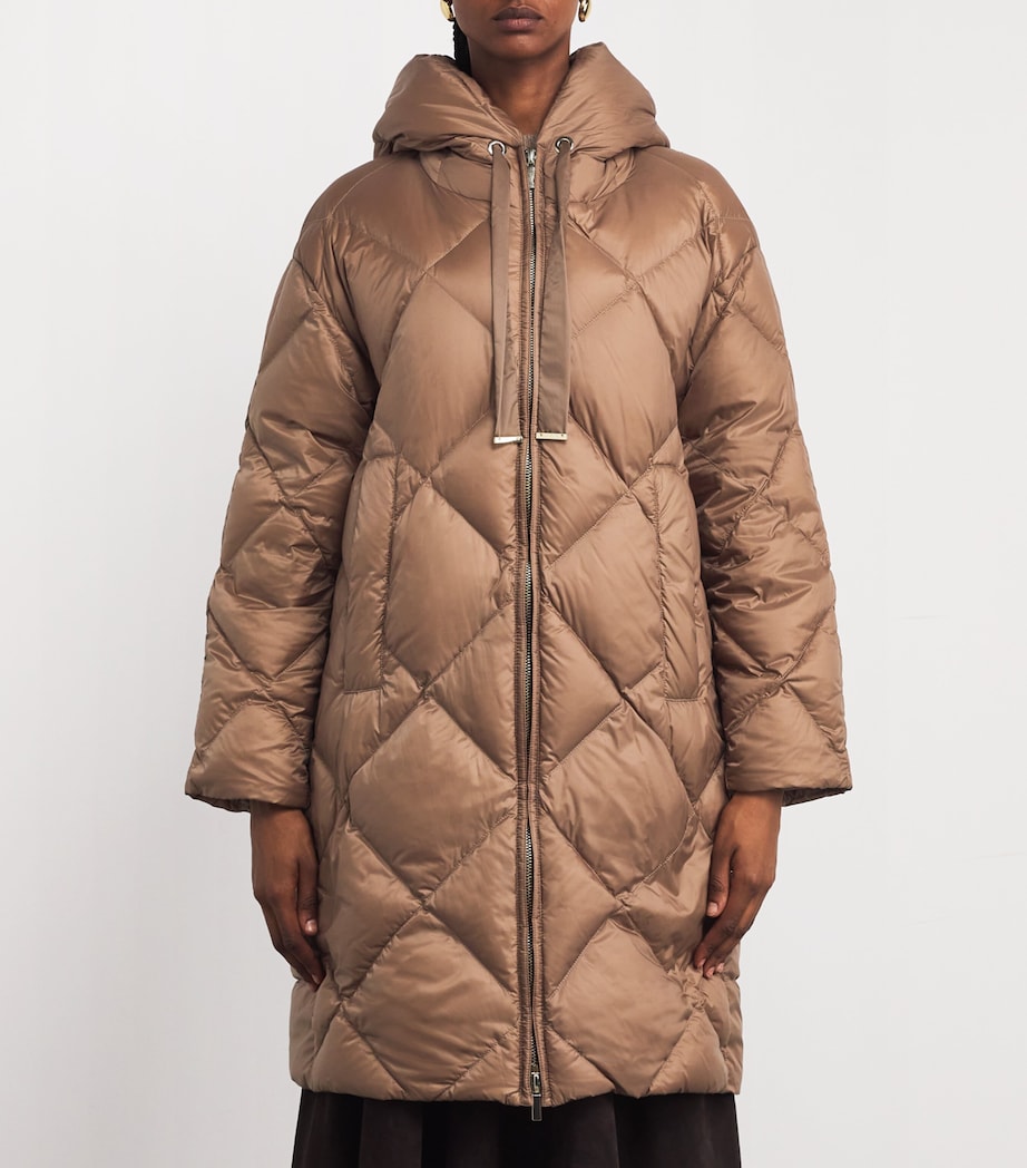 Max Mara Brown Down Water-Resistant The Cube Coat