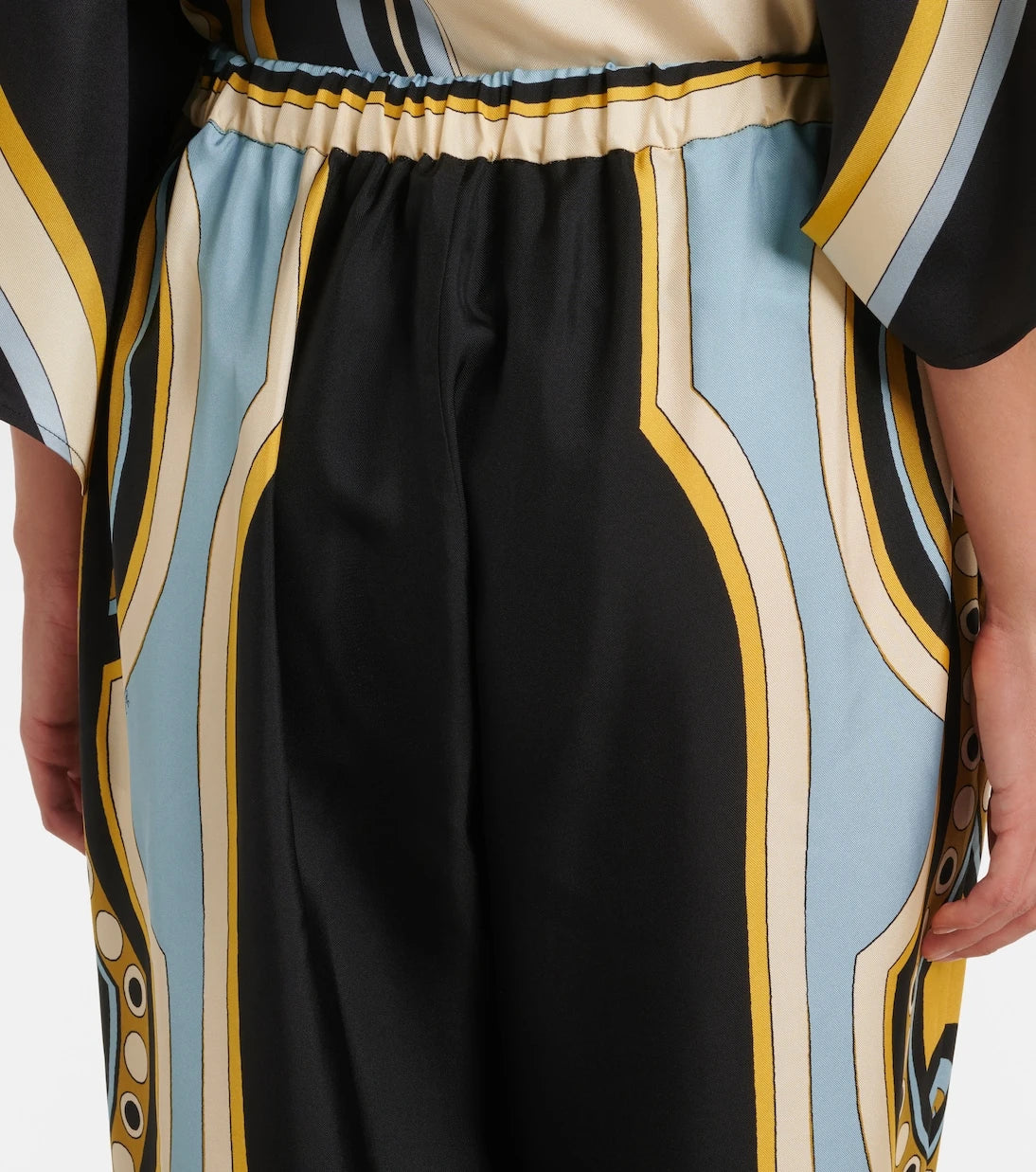 La DoubleJ - Club printed silk twill wide-leg pants