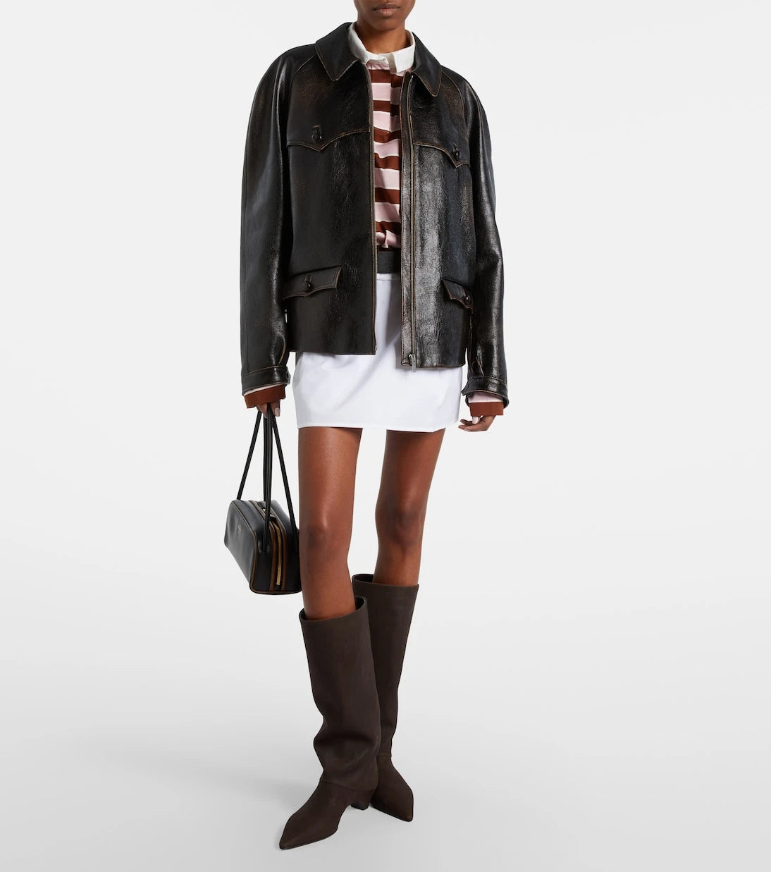Prada - Leather knee-high boots