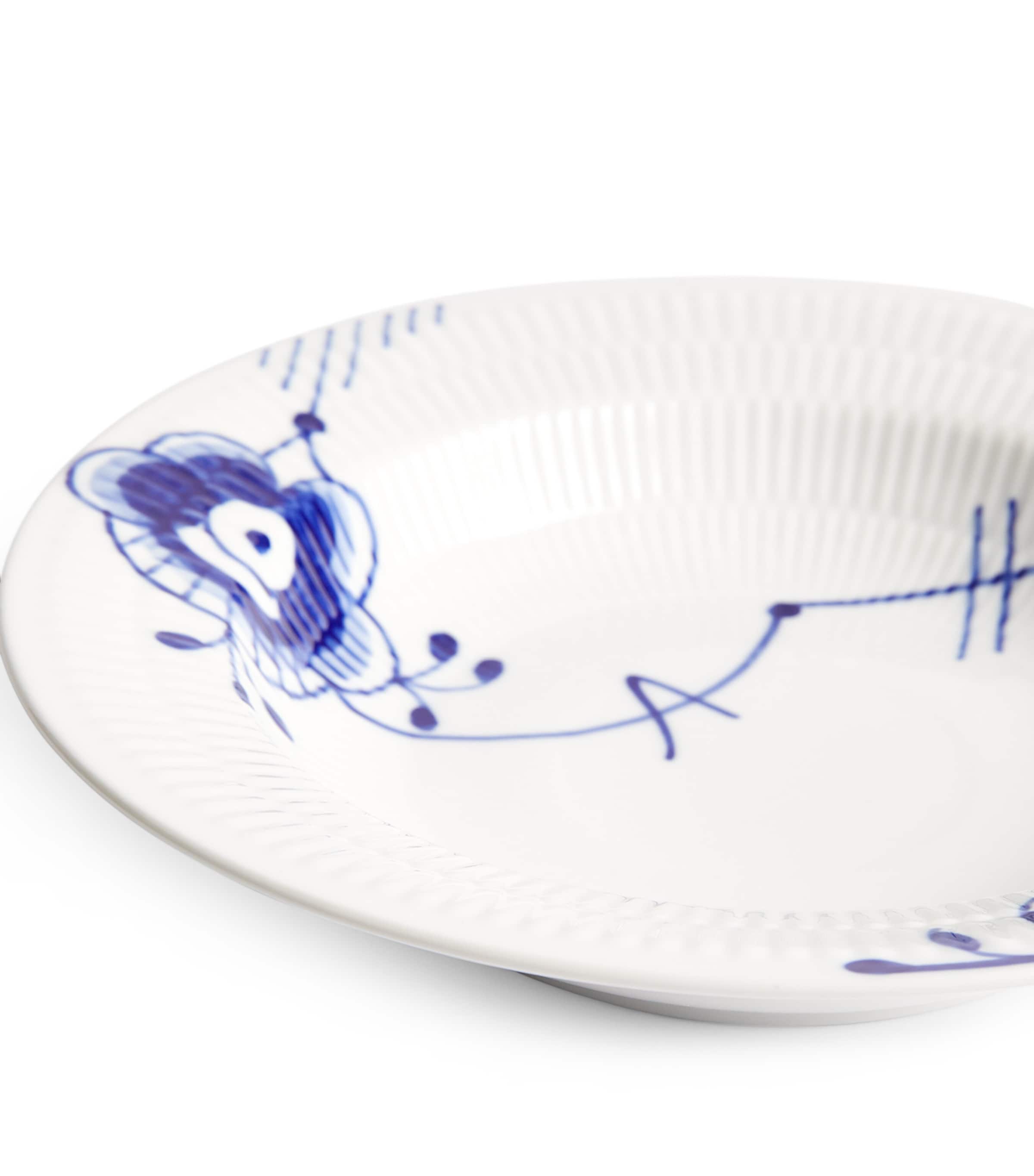 Blue Fluted Mega Deep Plate (21cm)