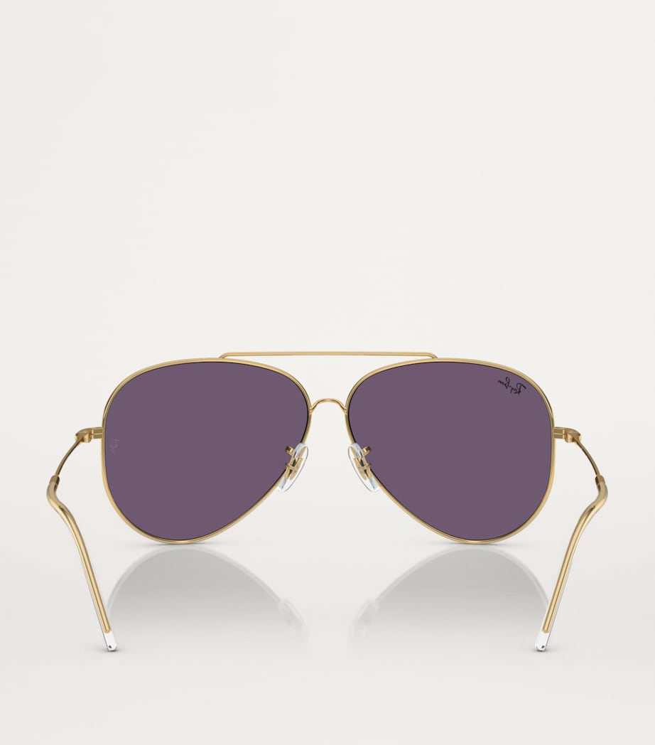 Gold RBR0101S Aviator Reverse Sunglasses