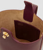 LOEWE Burgundy Mini Leather Pebble Bucket Bag