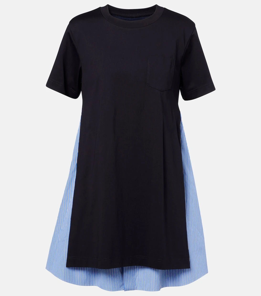 Sacai - Striped cotton minidress