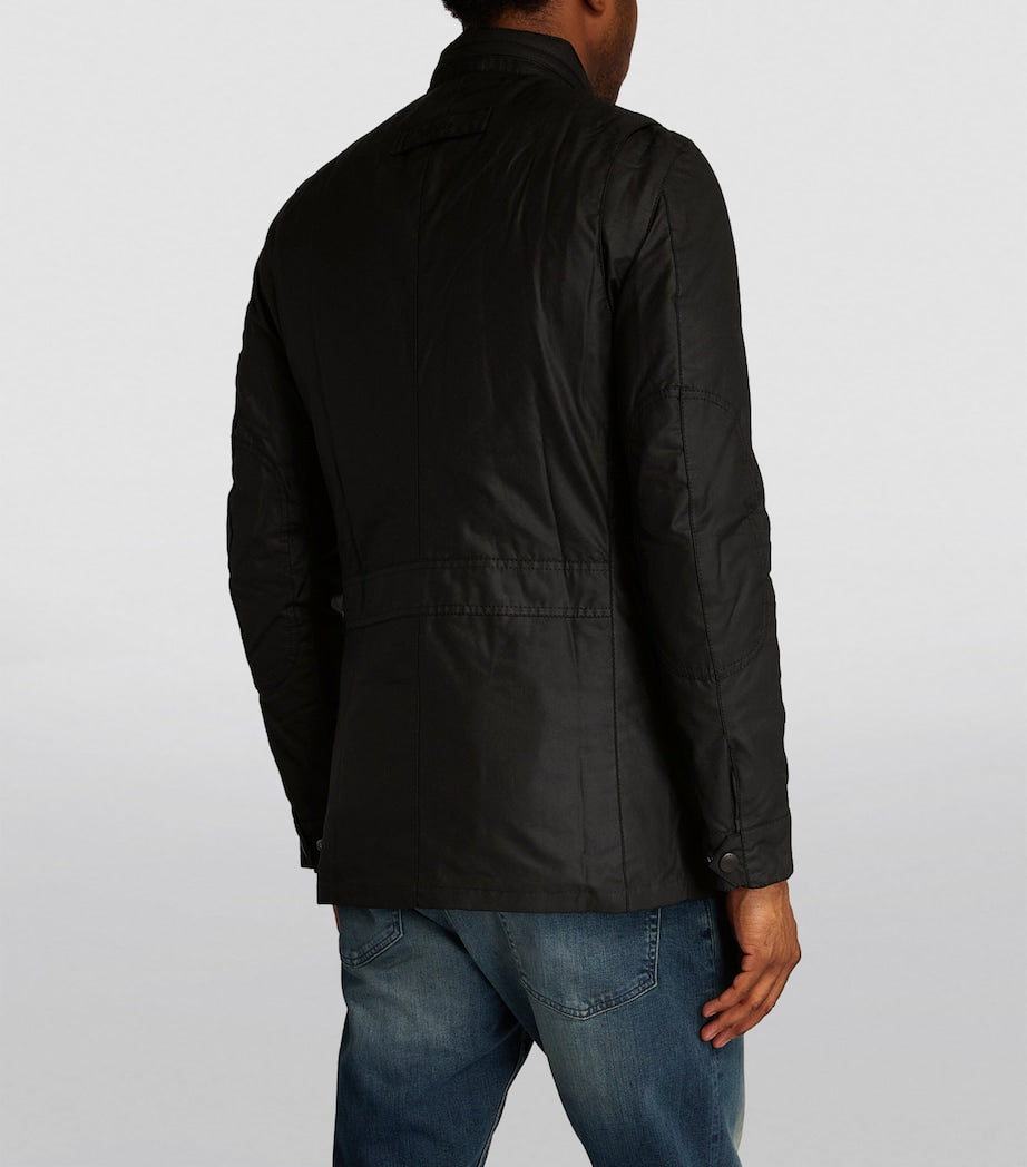 Black Hooded Wax Jacket