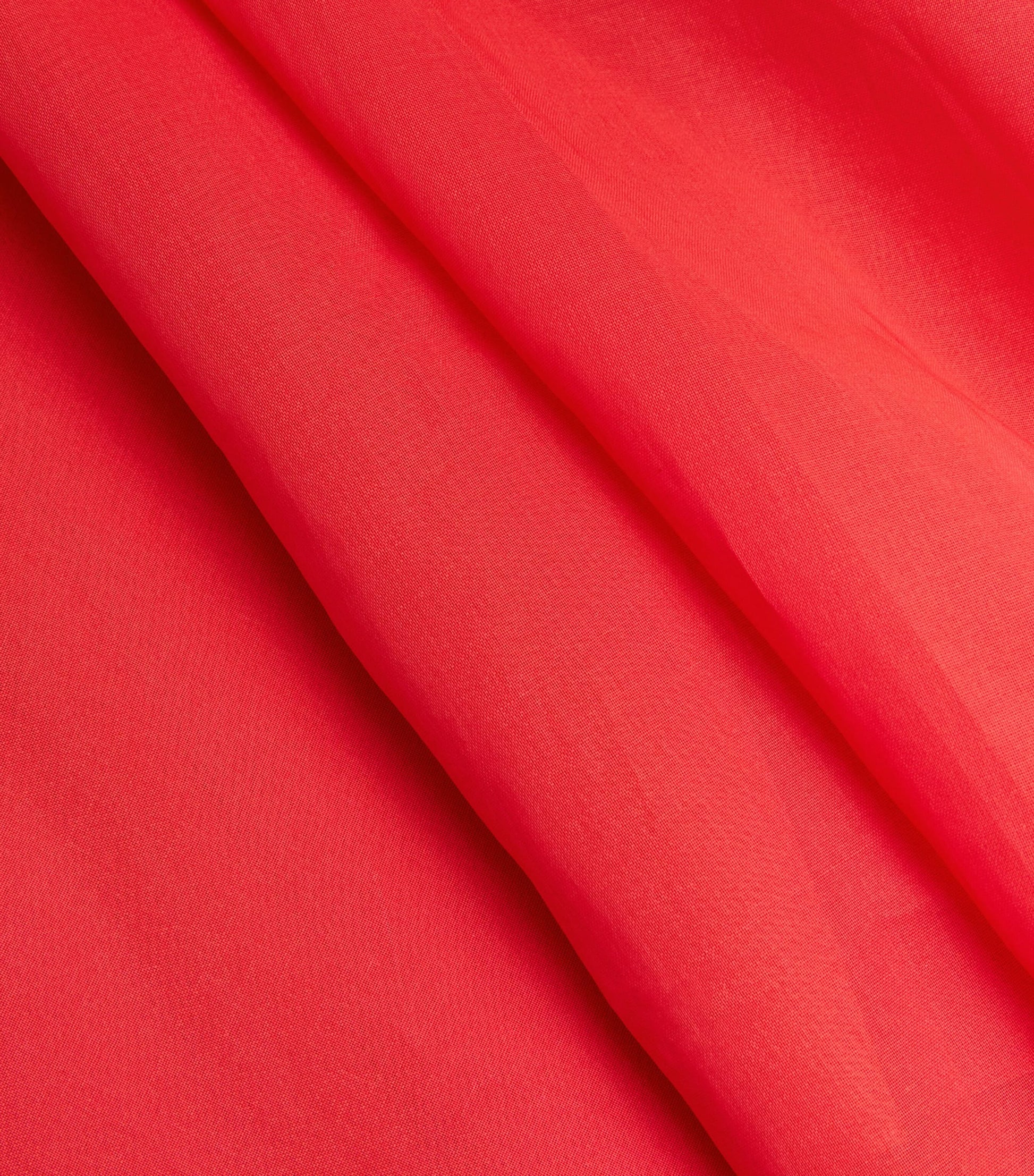 A.W.A.K.E. Mode Red Silk Organza Shirt Midi Dress