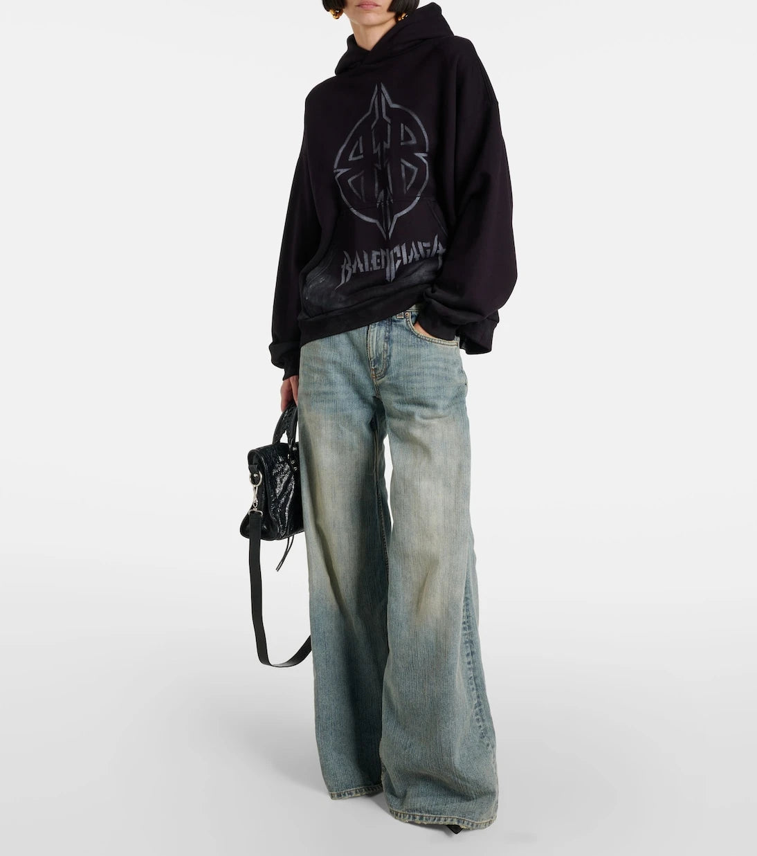 Balenciaga - جينز واسع الساق بخصر متوسط الارتفاع
