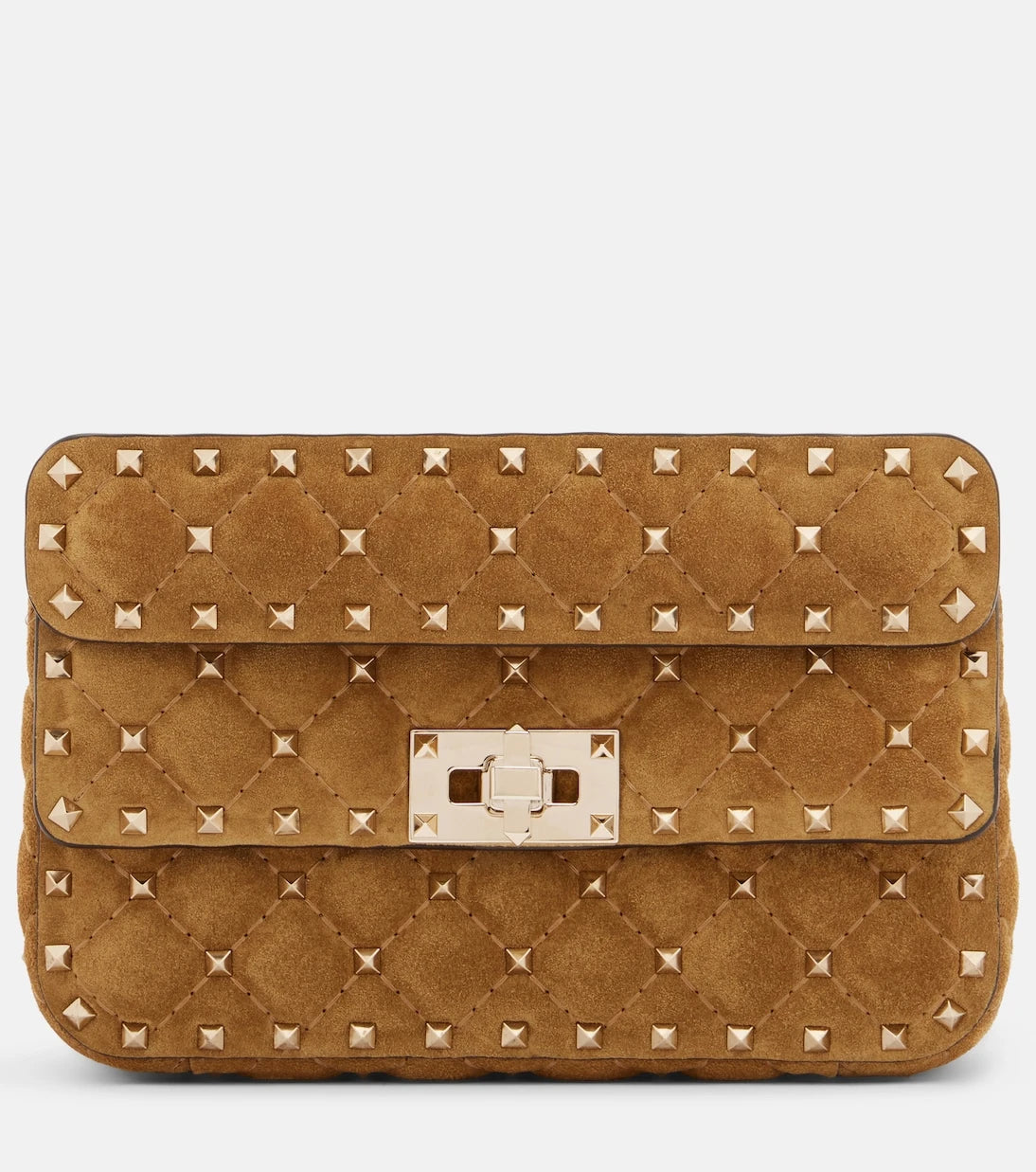 Valentino Garavani - Rockstud Spike Small suede top-handle bag