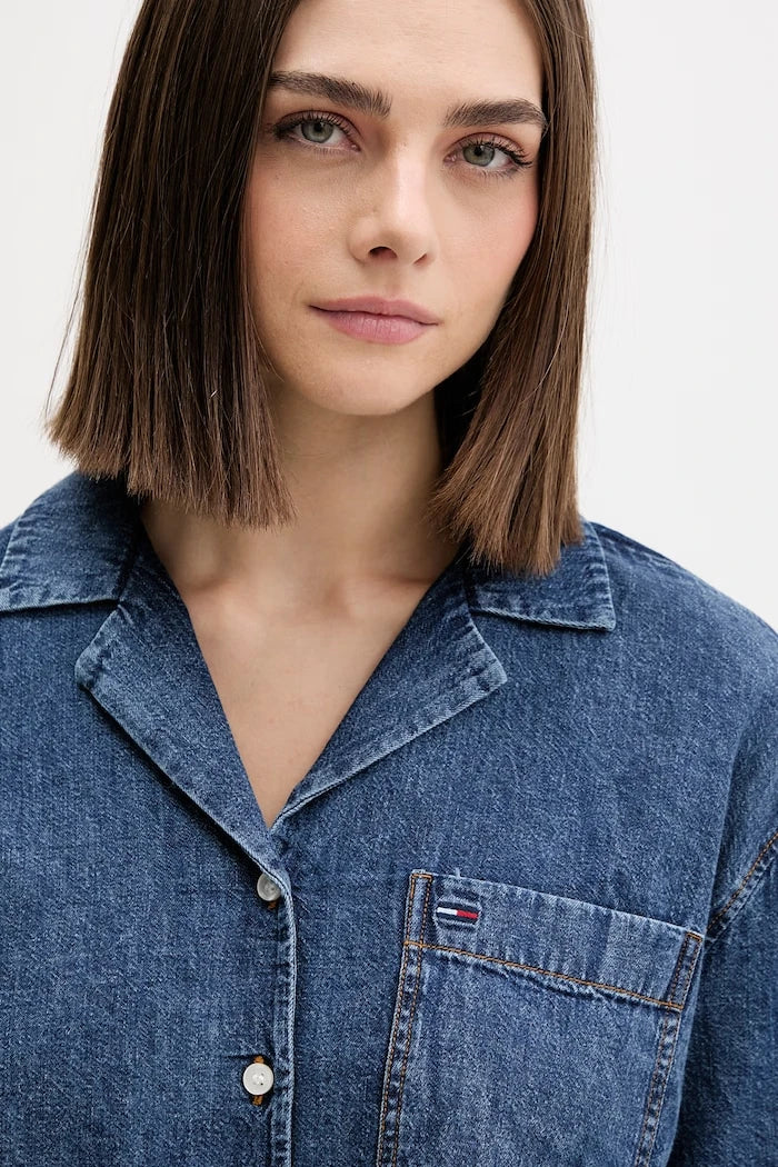 Tommy Jeans риза дамска от деним
