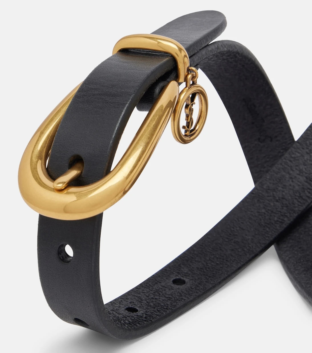 Saint Laurent - Cassandre leather belt