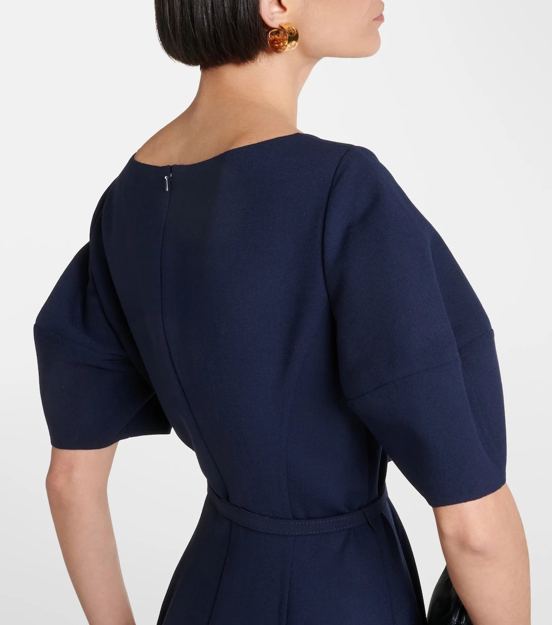 Oscar de la Renta - Puff-sleeve wool-blend midi dress