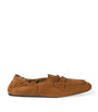 Brown Suede Ruches Loafers