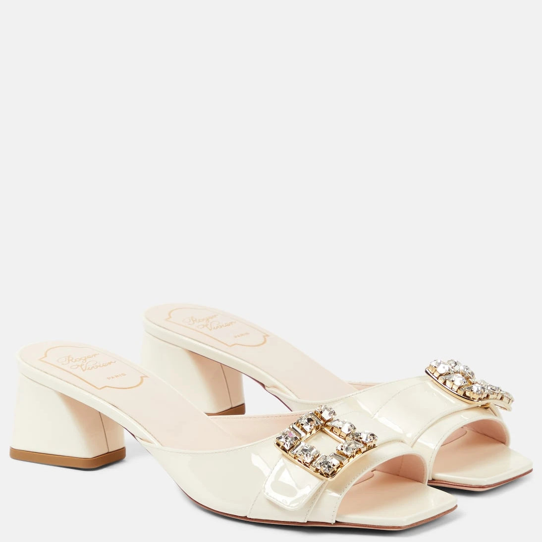 Roger Vivier - BikiViv embellished patent leather mules
