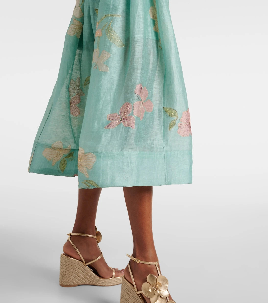 Zimmermann - Illuminate linen and silk midi dress