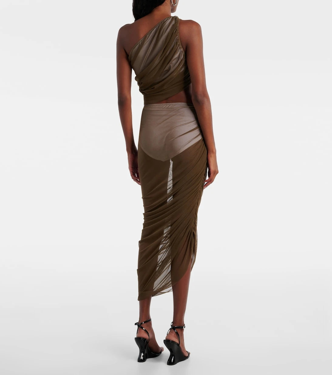 Norma Kamali - Diana ruched asymmetric crop top