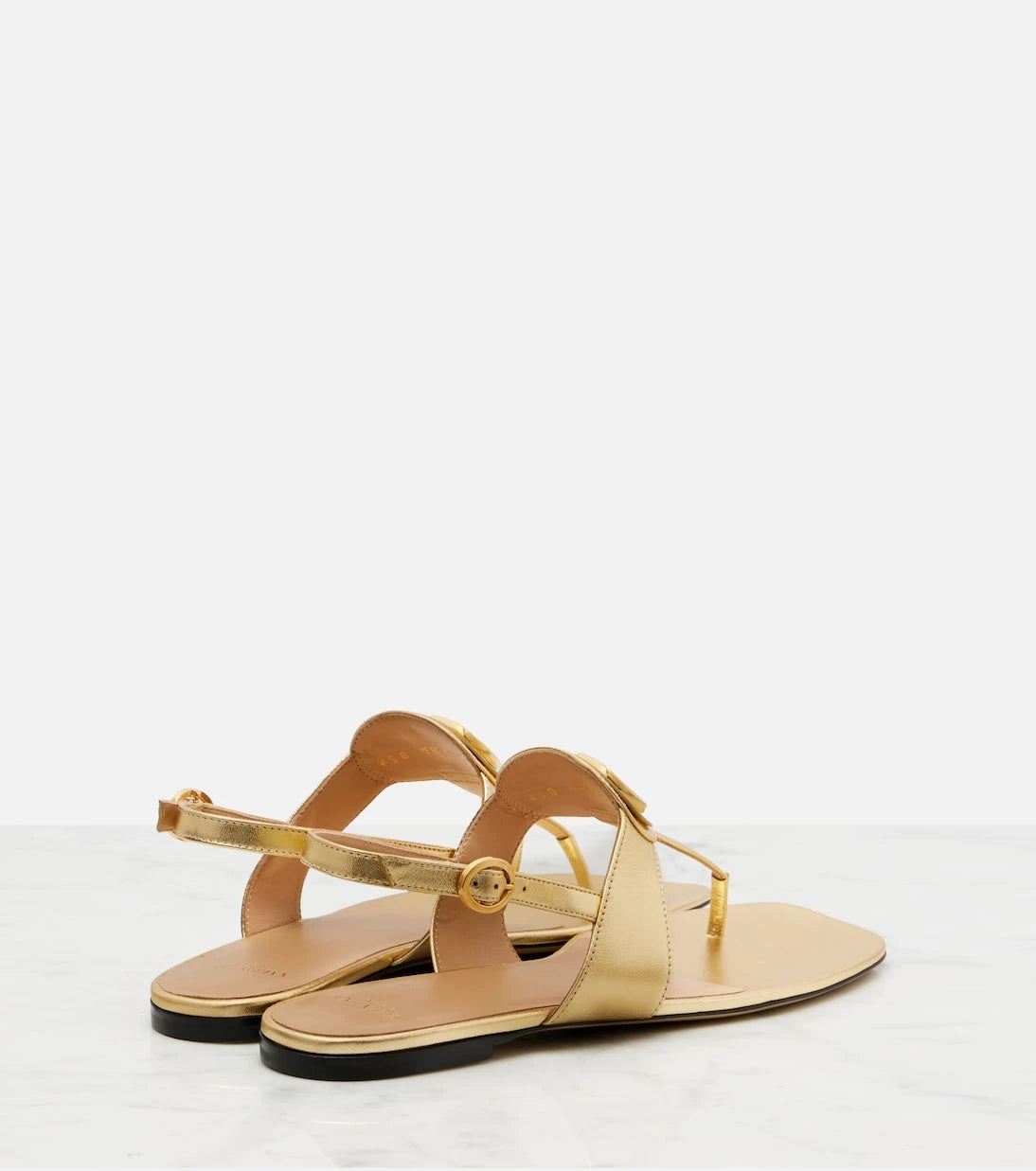 Valentino Garavani - VLogo metallic leather thong sandals
